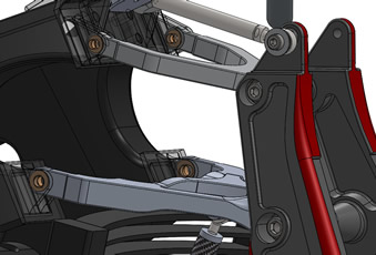 Plastic bearings are essential for experimental race motorcycle